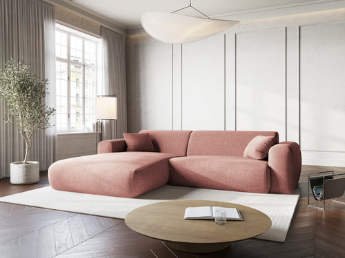 Cosmopolitan Design linker hoekbank Nolio 4-zits, chenille, roze - 170x235x72cm