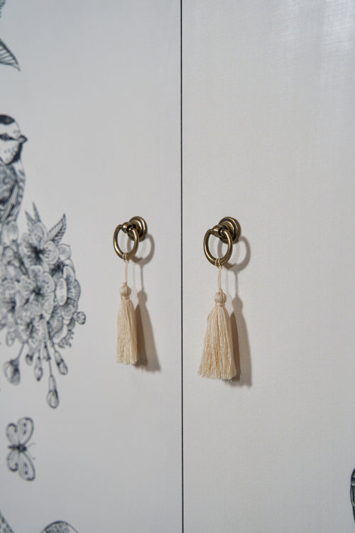 Kast dressoir met 2 deuren van MDF met grijsachtig wit en zwart patroon - vtwonen shop