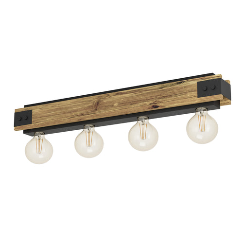 EGLO plafondlamp Layham - e27 - 76 cm - bruin/zwart