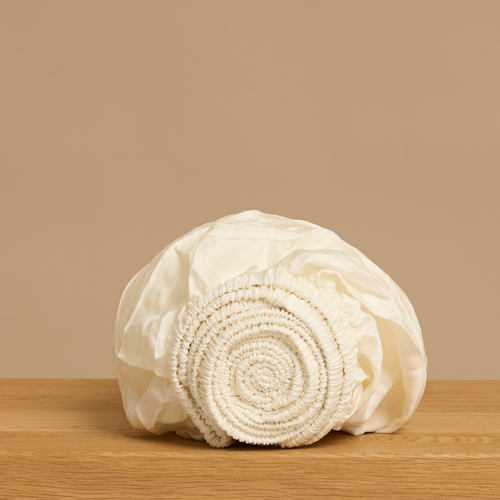 Coco & Cici - Tencel Sateen Hoeslaken 160 x 200 cm - 2 Persoons Beddengoed - Lyocell - Elastiek Rondom - Off White - Extra Zacht - vtwonen shop