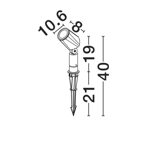 Nova Luce SPY 19 cm buitensteker met zandkleurige zwarte GU10 fitting, 1x10W, IP65