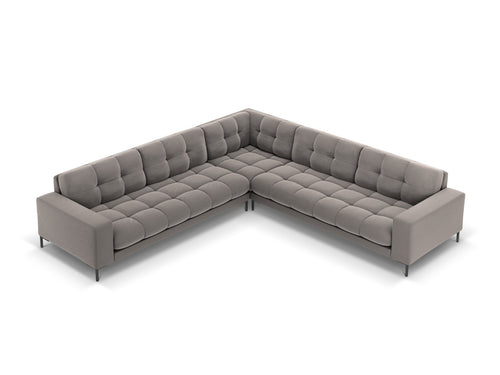 Cosmopolitan Design Symmetrische hoekbank Bali 6-zits, flueel, lichtgrijs - 256x256x75cm