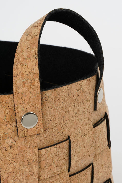 Mica Decorations Opbergmand - Set van 3 - L40 x B30 x H30 cm - Kurk/Vilt - Bruin - vtwonen shop