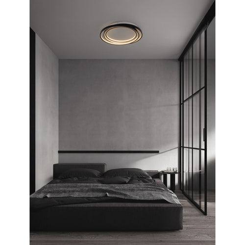 Nova Luce ARBOR Geïntegreerde LED-plafondlamp, matzwart, Triac dimbaar, 27W, 810lm, 3000K