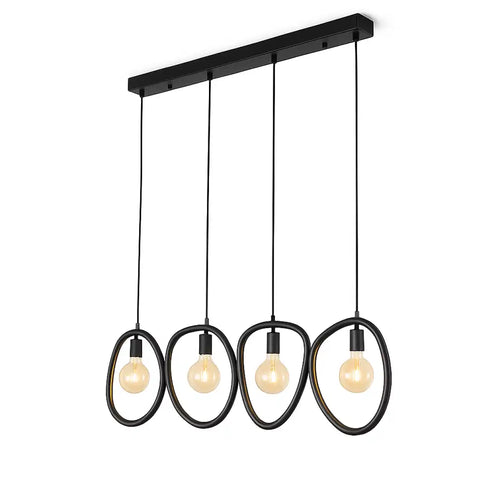 Ylumen hanglamp Pebble - 4 lichts - 140  x 150   cm - zwart