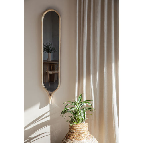 Housecraft Living Thun Spiegel/ Passpiegel  Ovaal 120x26 cm Hout - Beige - vtwonen shop