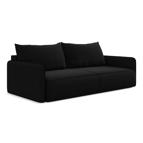 LaMiaSofa 3-zits slaapbank Palermo - velours - zwart - 216x105x86