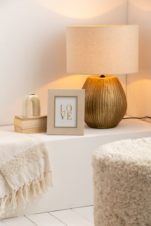 J-Line fotolijst Dita - fluweel - beige - medium