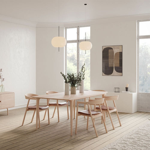 Gazzda Fawn Table Houten Eettafel - 220 x 90 cm - Whitewash Eiken