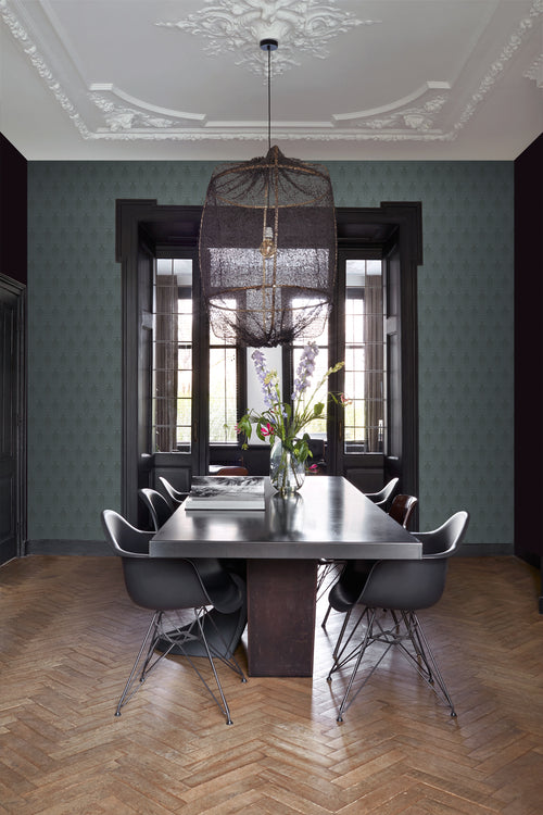 ESTAhome behang grafische vorm donkerblauw - 50 x 900 cm - 139637 - vtwonen shop