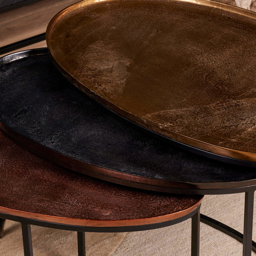 StarFurn Salontafel Raley - Rond Multi Metaal - Set van 3
