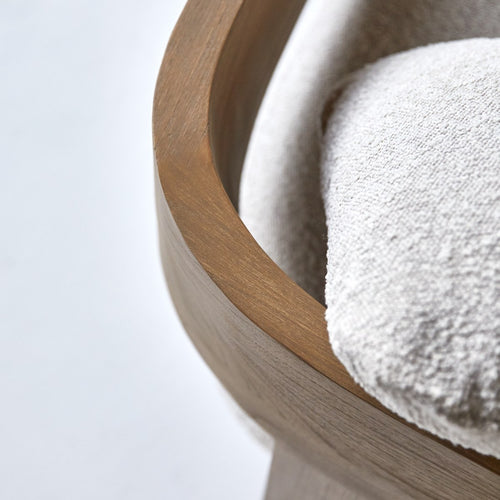 Tikamoon Fauteuil in massief mindihout en ecru stof - Beige - vtwonen shop