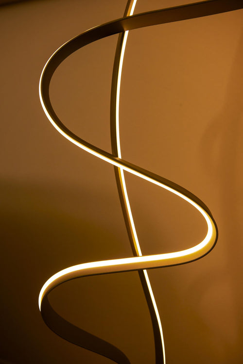 Lucide vloerlamp LAMBADA - Geïntegreerde LED - Mat Goud / Messing