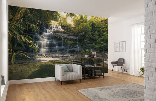 Sanders & Sanders fotobehang watervallen groen - 450 x 280 cm - 612707