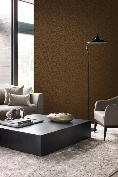 Origin Wallcoverings behang bloemen bruin en glanzend goud - 53 cm x 10,05 m - 345439 - vtwonen shop