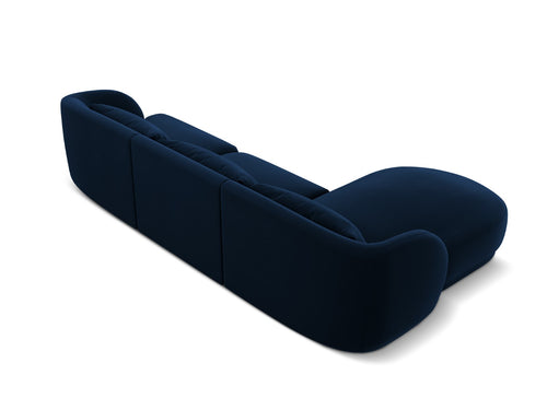 Cosmopolitan Design linker hoekbank Tulum 4-zits, flueel, koningsblauw - 156x255x70cm
