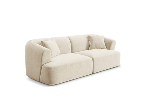 Cosmopolitan Design Modulaire bank Campi 3-zits, flueel lichtbeige - 90x220x70cm