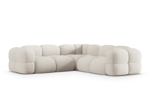Cosmopolitan Design Symmetrische hoekbank Loretto 4-zits, structurele stof beige - 250x250x68cm