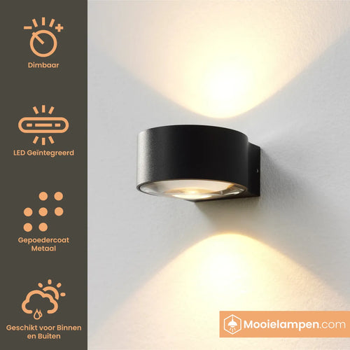 Artdelight Wandlamp Hudson - Antraciet