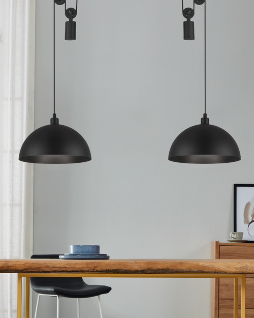 EGLO hanglamp Winkworth 1 - 2 x e27 - ø 38 cm - zwart - vtwonen shop