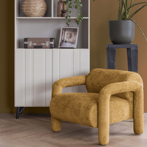 WOOOD fauteuil Lenny - Polyester  - Goud/Geel - 65x76x82 - vtwonen shop