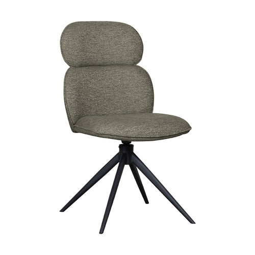 LABEL51 Eetkamerstoel Finn - Grijs Bouclé - Draaibaar - Set van 2 - vtwonen shop