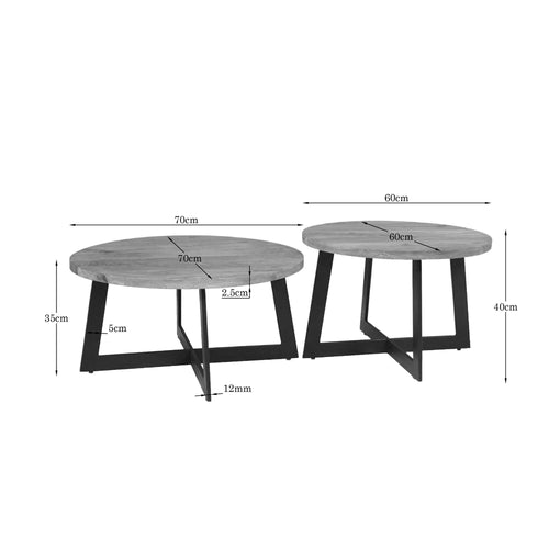 Starfurn Salontafel Atlanta - Rond Naturel Hout - Set van 2