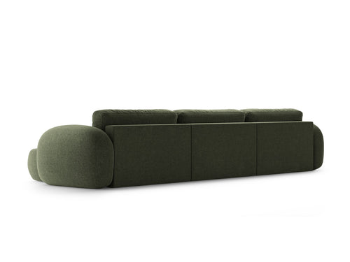 Cosmopolitan Design Converteerbare panoramische bank met opbergdoos Tonale 5-zits, chenille groente - 149x362x88cm