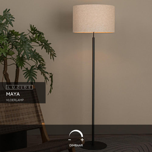 Lucide vloerlamp MAYA - 1xE27 - Beige