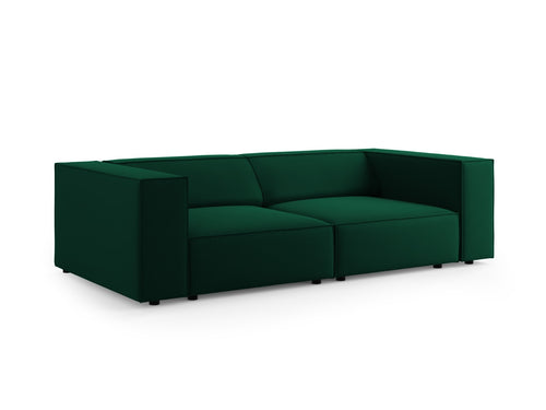 Cosmopolitan Design Bank Arendal 3-zits, flueel, flessengroen - 102x204x70cm
