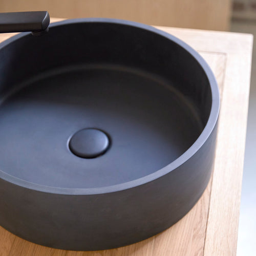 Tikamoon Ronde waskom in zwart terrazzo ∅ 39 cm - Zwart