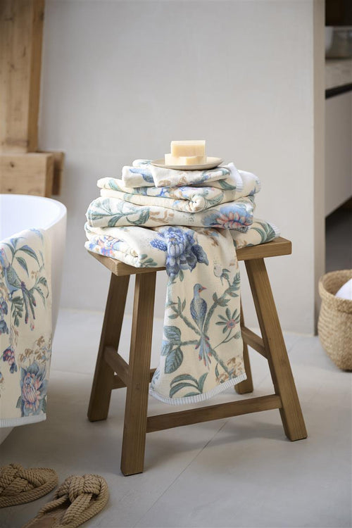 Pip Studio badlaken Secret Garden - 70x140 cm - whiteblue