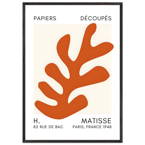 Artfulprints Poster met Lijst Matisse – Ocean petals orange   - 70x100 cm - Oranje