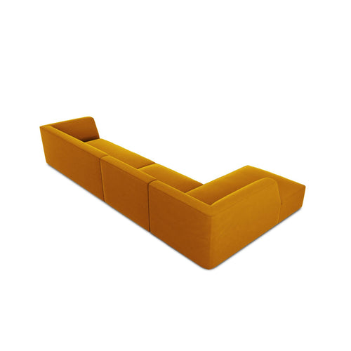 Cosmopolitan Design - Modulaire hoekbank links Siena 5-zits, flueel geel - 180x366x69cm