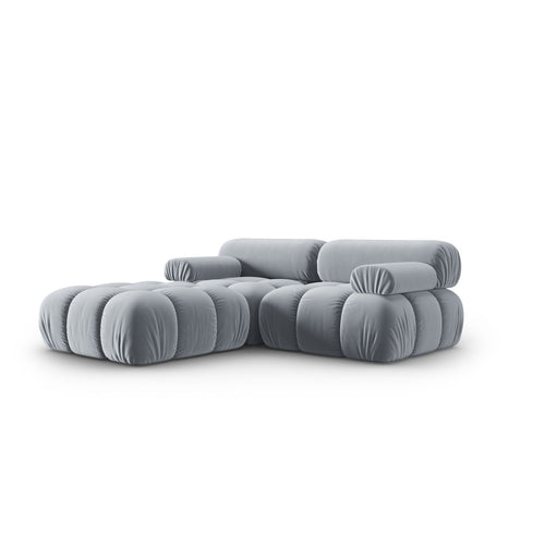 Cosmopolitan Design - Modulaire bank Cortina 3-zits, flueel lichtblauw - 188x188x70cm