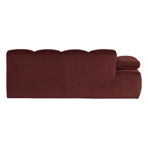 WOOOD 2-zits bank arm links Mojo - Velvet - Kastanjebruin - 74x204x97