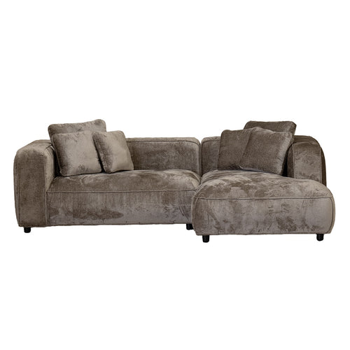 Giga Meubel Chaise Longue Bank Nantes - 3-Zits - Rechts - Taupe