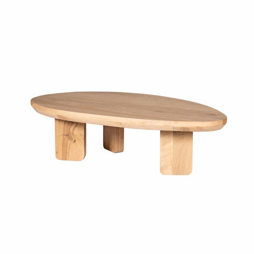 StarFurn Salontafel Zillah - Driehoek Naturel Hout - 130x70x35cm