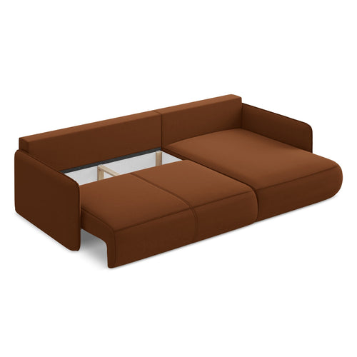 LaMiaSofa hoekbank rechts Palermo - velours - terracotta - 240x148x86