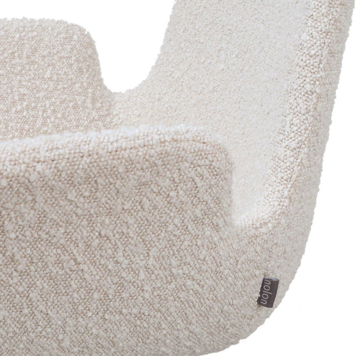 Nolon Nora-Eef Eetkamerstoel Bouclé Beige - met Armleuning - Wit