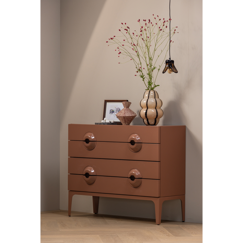 WOOOD ladekast/commode Merge - Hout - Oud Roze - 89x110x44
