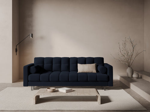 Cosmopolitan Design Slaapbank met opbergdoos Bali 3-zits, structurele stof blauw - 84x222x105cm