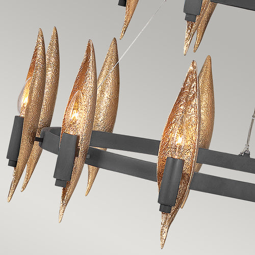 Elstead Hinkley Willow Cilindrische hanglamp in carbonzwart met luxe goud