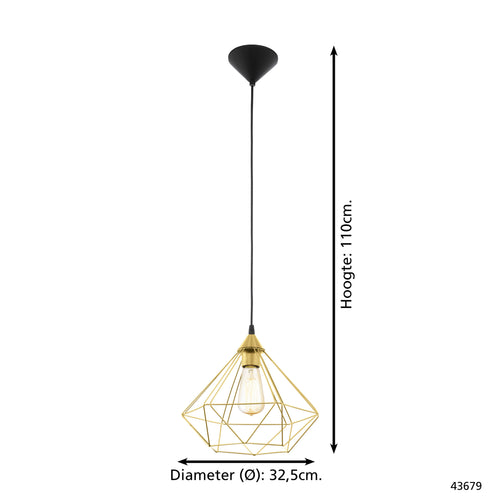 EGLO hanglamp Tarbes - e27 - 32.5 cm - goud