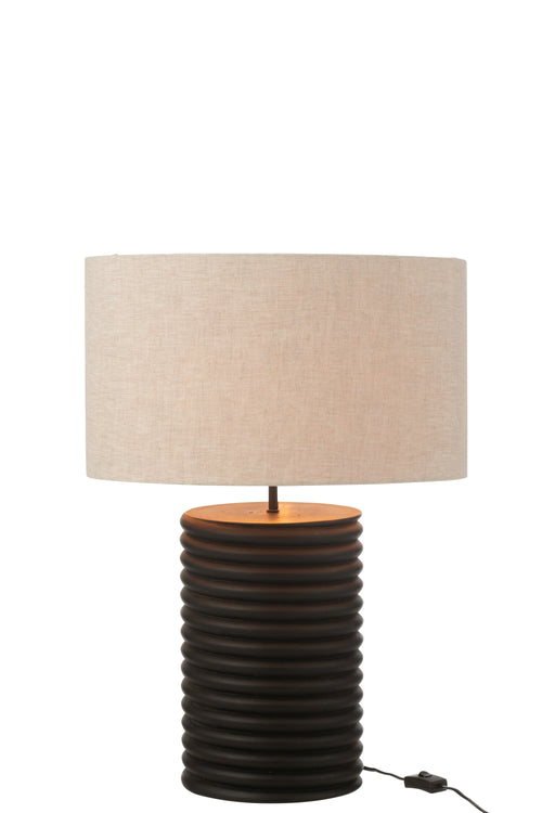 J-Line lamp Schroefdraad Wijd Ailanthus - hout - zwart/grijs