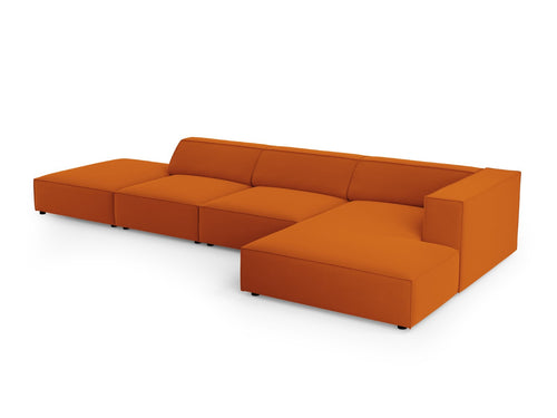 Cosmopolitan Design rechter hoekbank Arendal 5-zits, flueel, terracotta - 166x341x70cm