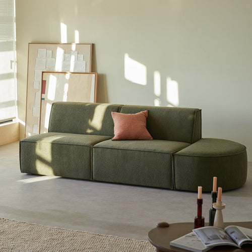 Tikamoon Modulaire bank van groene stof, 2-zits - Groen