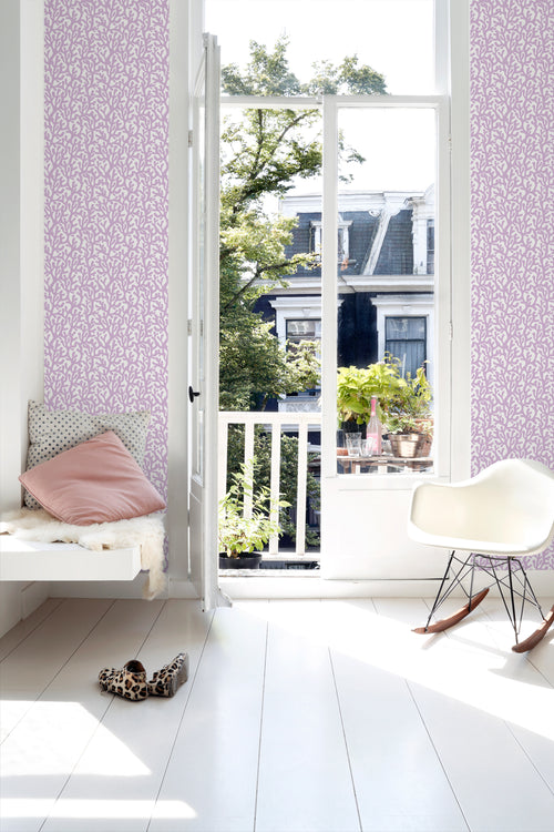 ESTAhome behang koraal paars en wit - 50 x 900 cm - 131011 - vtwonen shop