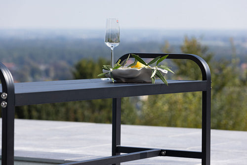 Rebellenclub Tuinbank Troy - 125 x 42cm - Zwart