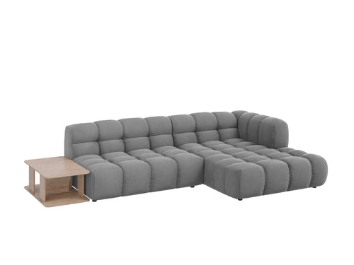 Cosmopolitan Design Modulaire hoekbank rechts Sky 4-zits, flueel, lichtgrijs - 162x297x70cm